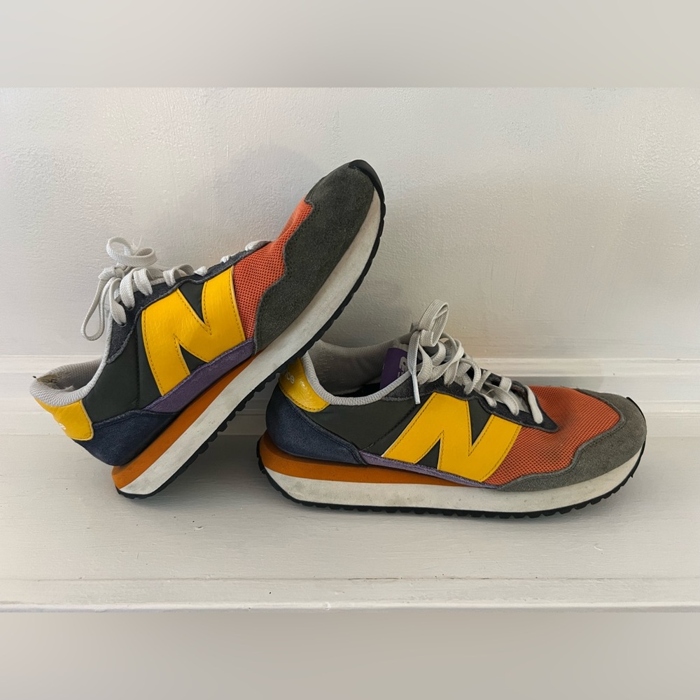 New Balance 237 Gray Orange Yellow Men’s Size 10 Style Code : MS237PW1